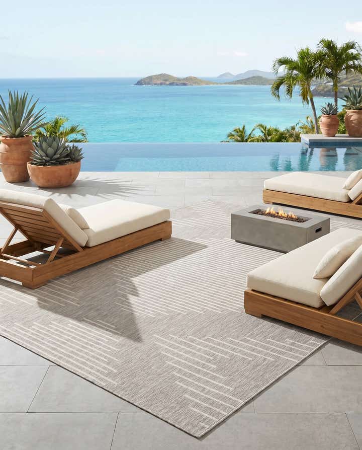 9' x 12' Easy-Clean Modern Indoor / Outdoor Rug