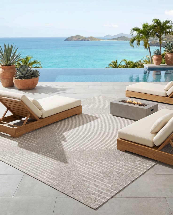 Detail image of 9' x 12' Easy-Clean Modern Indoor / Outdoor Rug