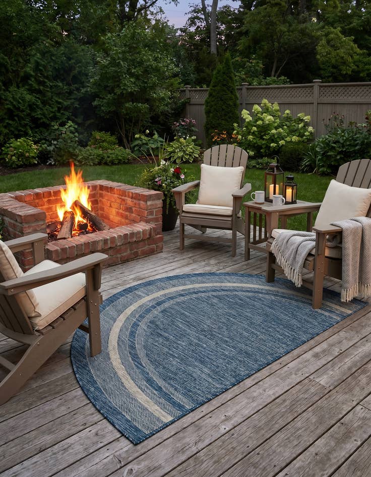 Detail image of 3' x 6' Easy-Clean Border Indoor / Outdoor Hearth Rug