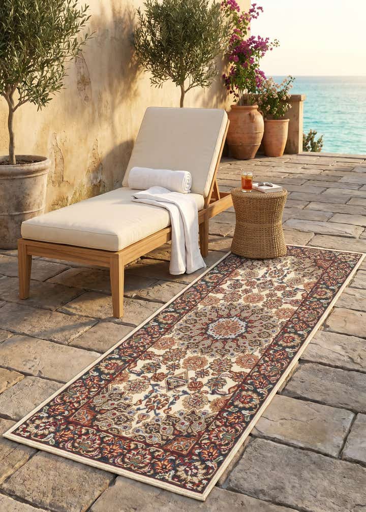 2' x 5' 1 Easy-Clean Traditional Indoor / Outdoor Runner Rug