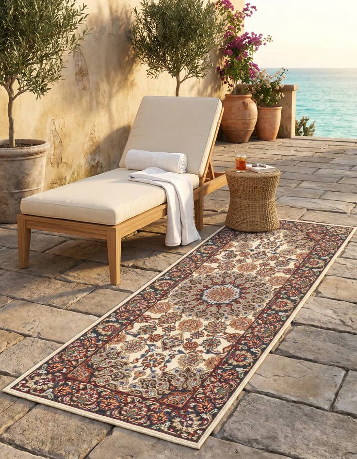 Detail image of 2' x 5' 1 Easy-Clean Traditional Indoor / Outdoor Runner Rug