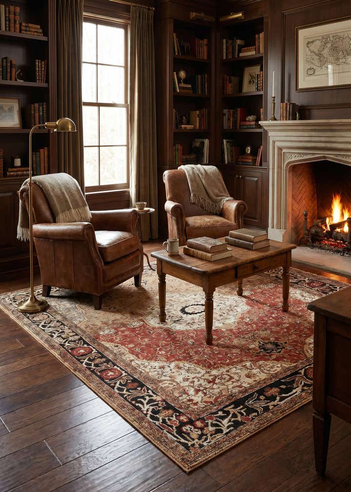 7' 10 x 10' Easy-Clean Traditional Indoor / Outdoor Rug