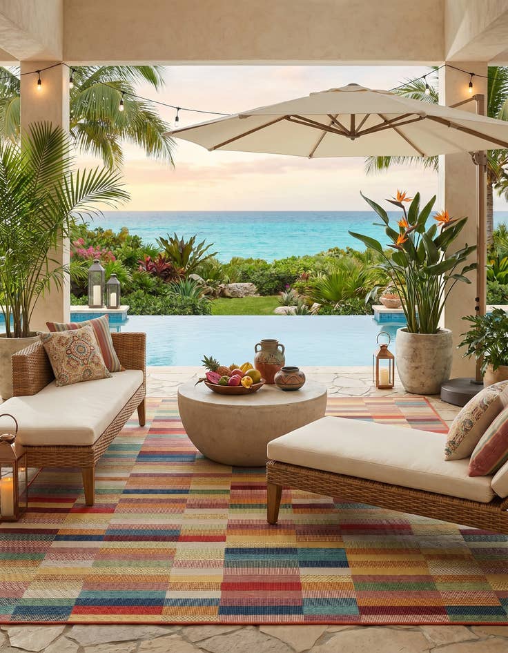 Detail image of 7' 10 x 10' Easy-Clean Baja Indoor / Outdoor Rug