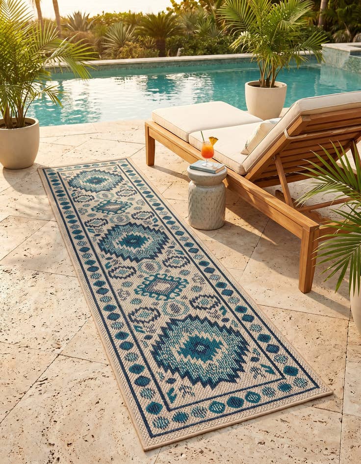 Detail image of 2' x 8' Easy-Clean Baja Indoor / Outdoor Runner Rug