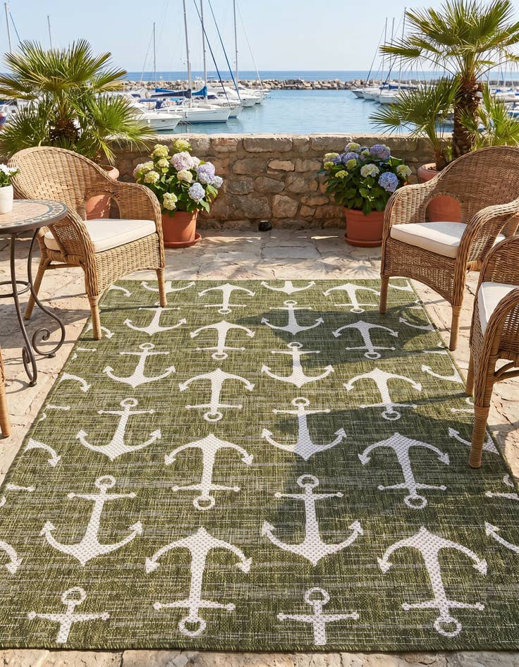 Detail image of 4' x 6' Easy-Clean Coastal Indoor / Outdoor Rug