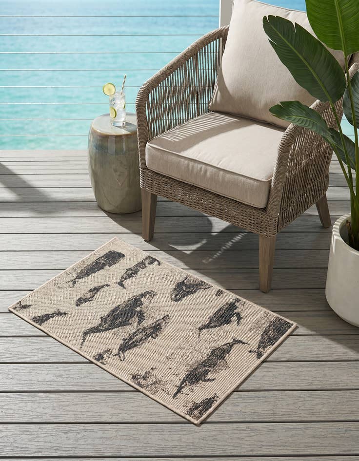 Detail image of 2' x 3' Easy-Clean Coastal Indoor / Outdoor Rug