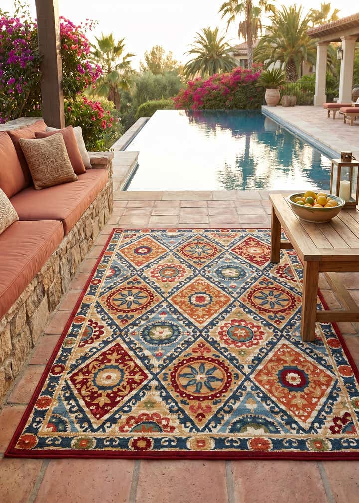 6' x 9' Easy-Clean Modern Indoor / Outdoor Rug