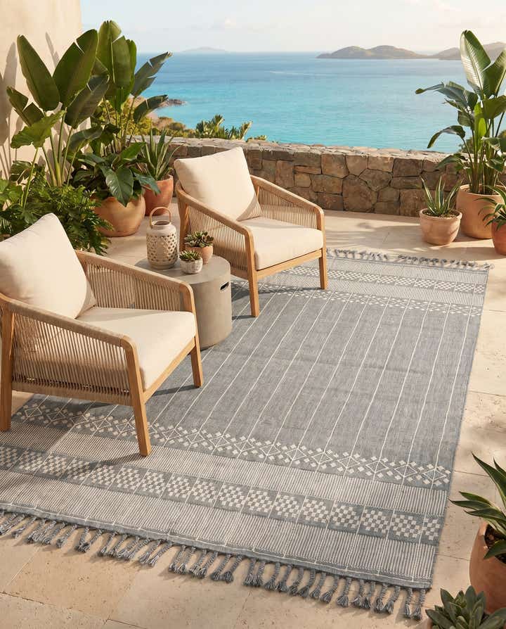 9' x 12' Easy-Clean Eco Bohemian Indoor / Outdoor Rug