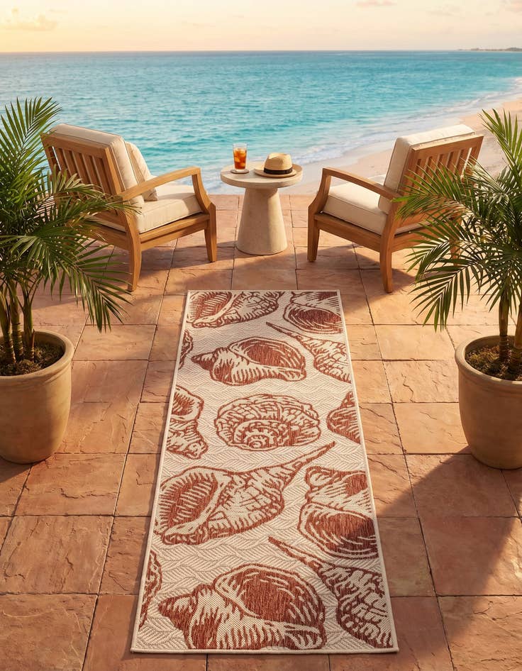 Detail image of 2' x 6' Easy-Clean Coastal Indoor / Outdoor Runner Rug
