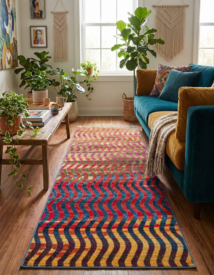 Detail image of 2' x 5' Easy-Clean Modern Indoor / Outdoor Runner Rug