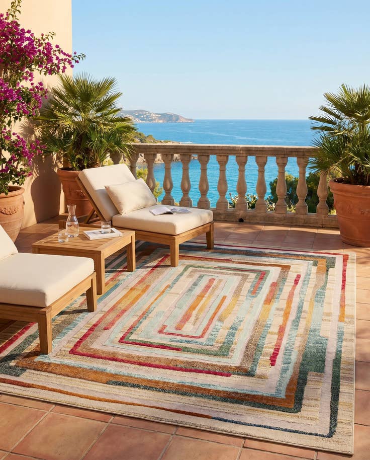 Detail image of 7' 10 x 10' Easy-Clean Casablanca Indoor / Outdoor Rug