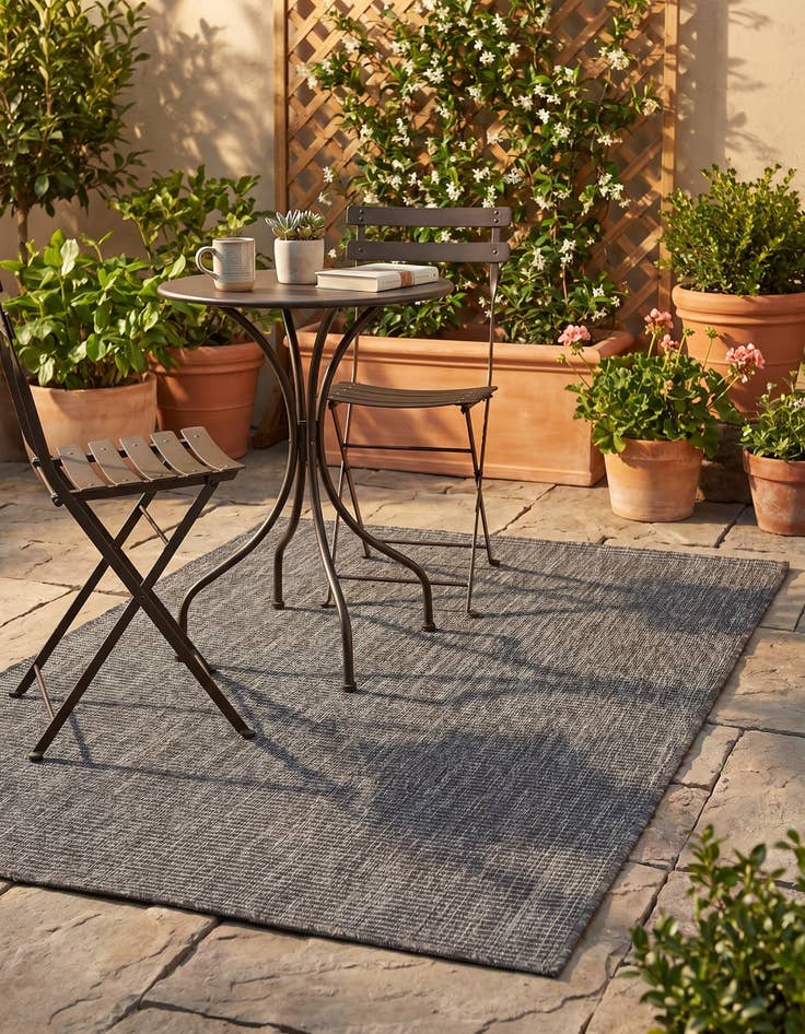 Detail image of 3' 1 x 5' 3 Easy-Clean Solid Indoor / Outdoor Rug