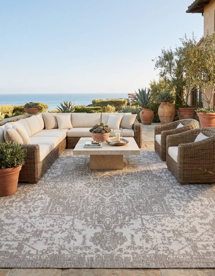Detail image of 13' x 13' Easy-Clean Jill Zarin Dubai Indoor / Outdoor Square Rug