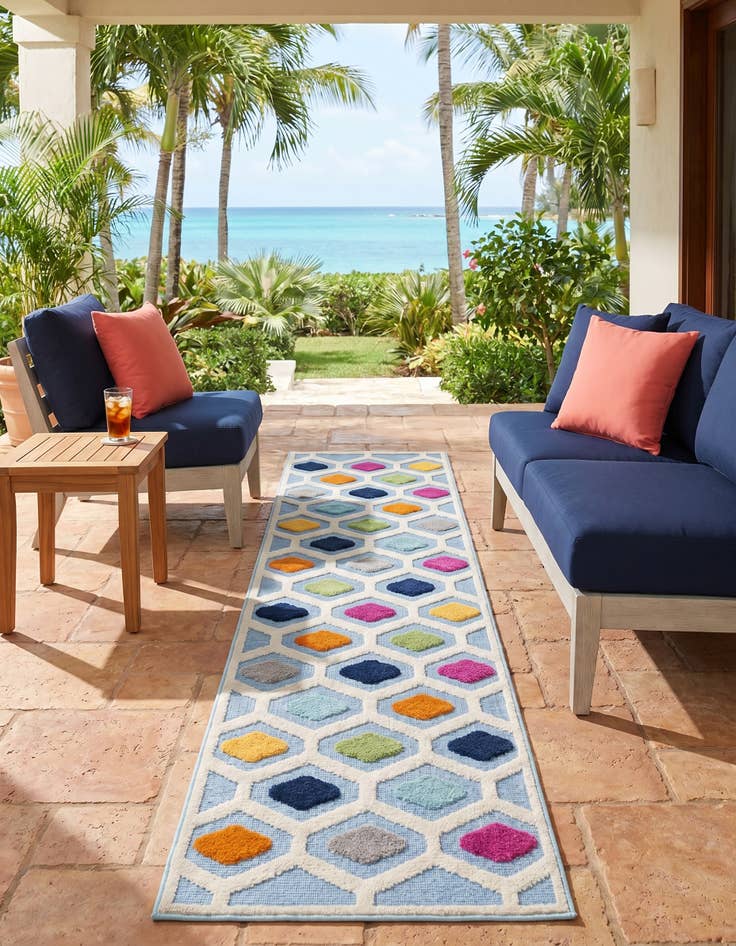 Detail image of 2' x 10' Easy-Clean Aruba Indoor / Outdoor Runner Rug