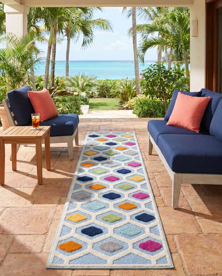 2' x 10' Easy-Clean Aruba Indoor / Outdoor Runner Rug