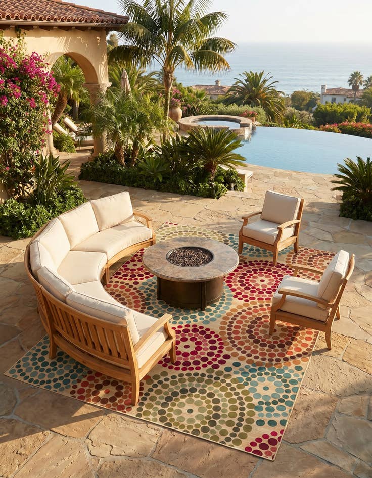 Detail image of 10' x 14' Easy-Clean Modern Indoor / Outdoor Rug