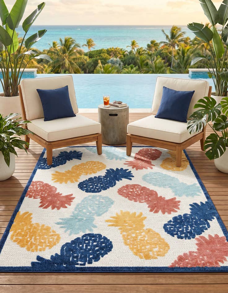 Detail image of 7' x 10' Easy-Clean Belize Indoor / Outdoor Rug