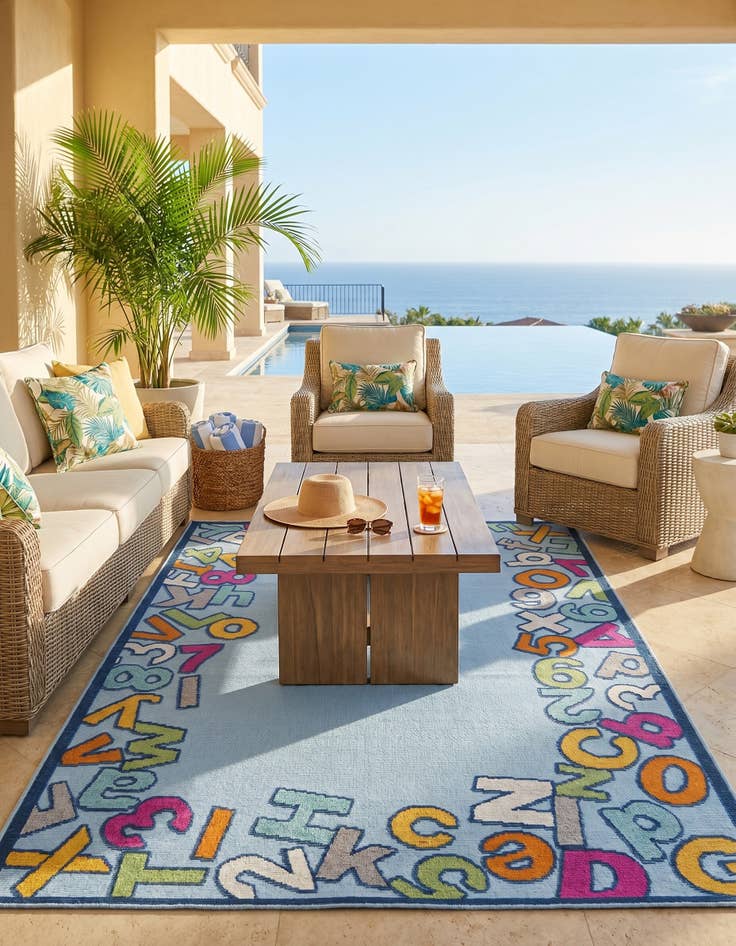 Detail image of 5' 3 x 7' 7 Easy-Clean Indoor / Outdoor Rug