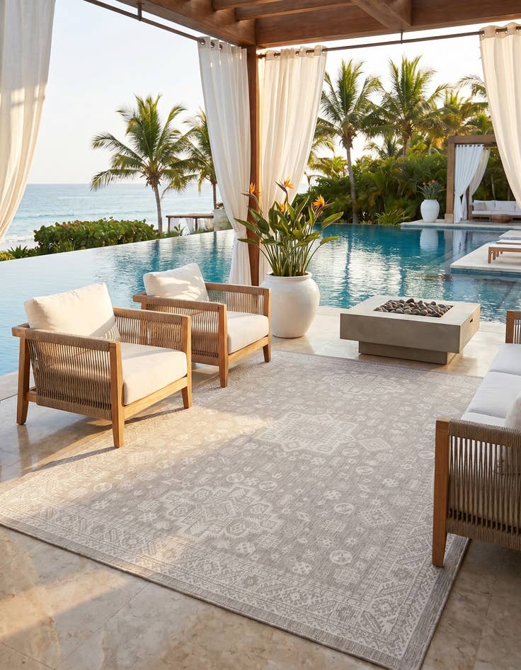 Detail image of 10' x 14' Easy-Clean Aztec Indoor / Outdoor Rug