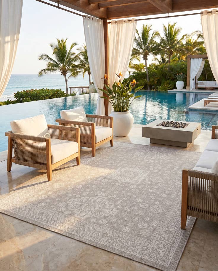 Detail image of 10' x 14' Easy-Clean Aztec Indoor / Outdoor Rug