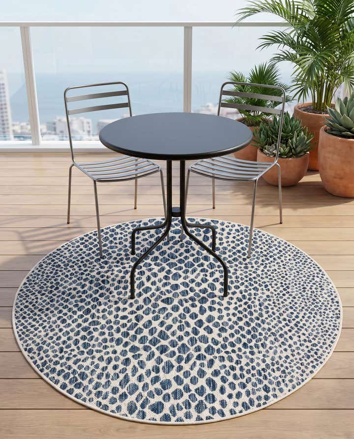4' x 4' Easy-Clean Jill Zarin Cape Town Indoor / Outdoor Round Rug
