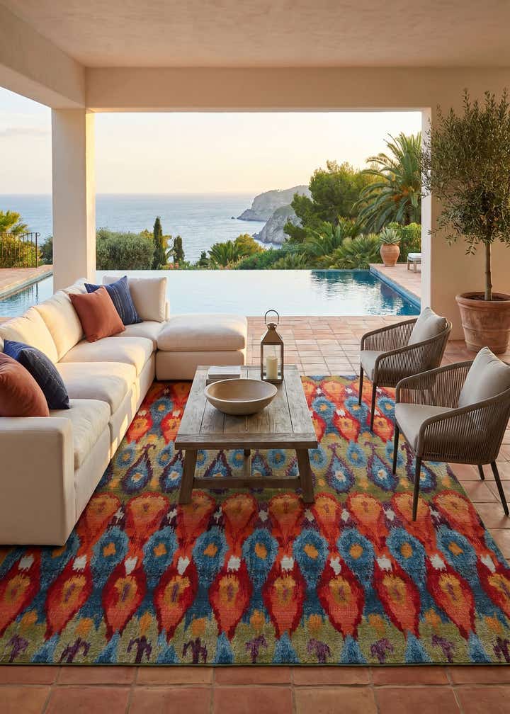 7' 10 x 10' Easy-Clean Modern Indoor / Outdoor Rug