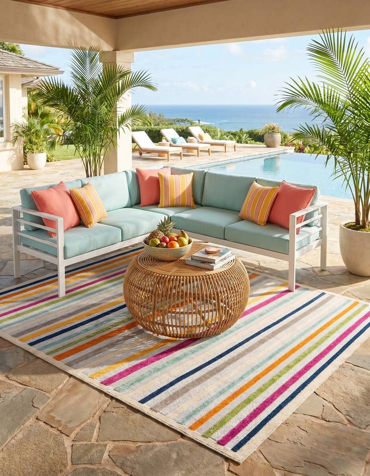 Detail image of 7' 10 x 10' Easy-Clean Aruba Indoor / Outdoor Rug