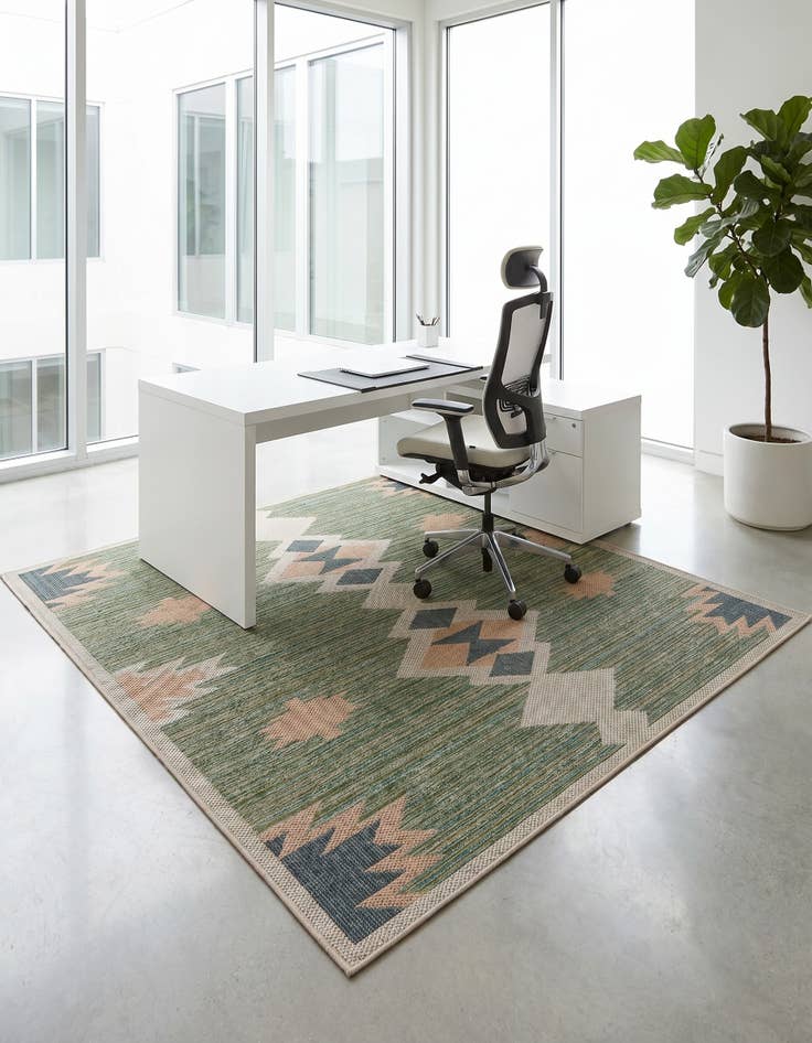 Detail image of 6' x 6' Easy-Clean Baja Indoor / Outdoor Square Rug