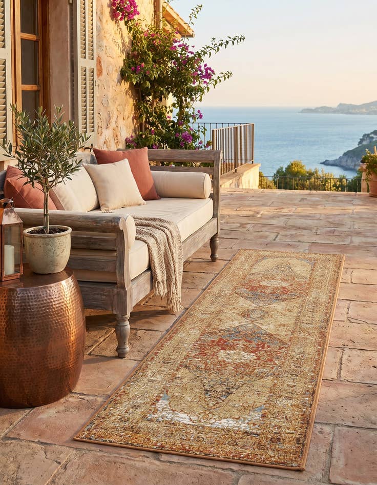 Detail image of 2' x 8' Easy-Clean Traditional Indoor / Outdoor Runner Rug