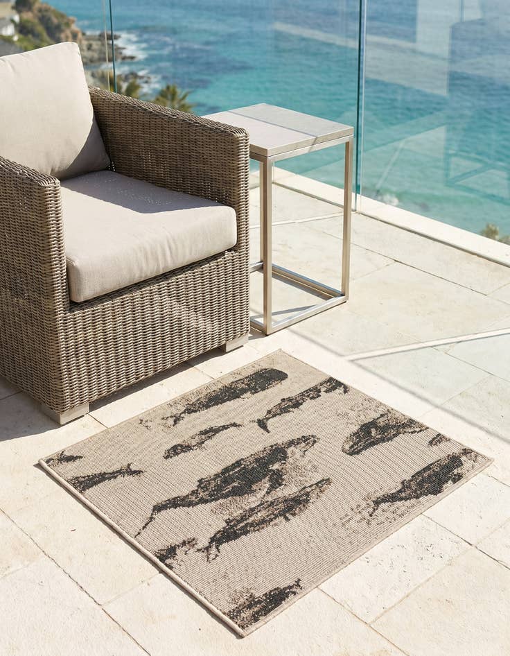Detail image of 2' x 3' Easy-Clean Coastal Indoor / Outdoor Rug