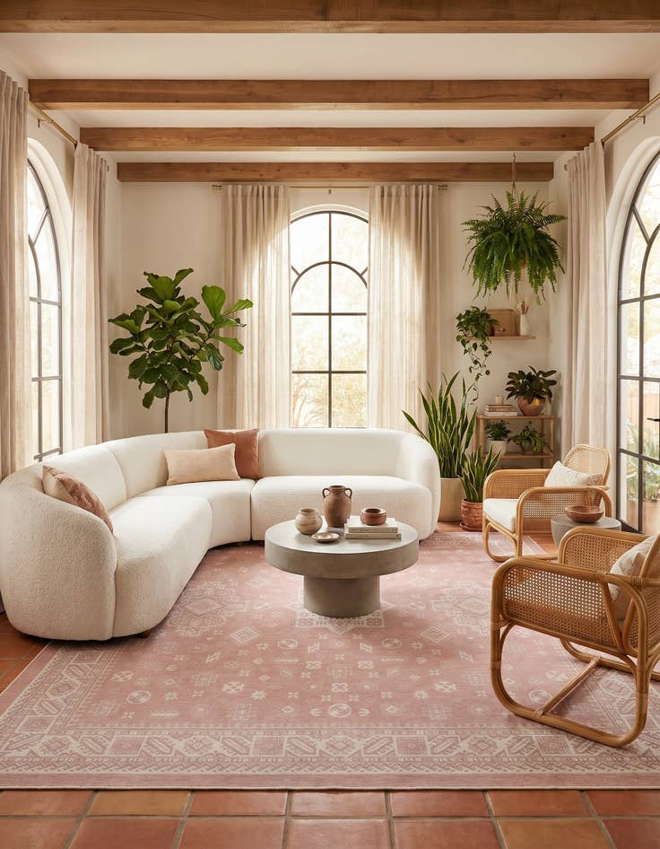 Detail image of 13' x 13' Easy-Clean Aztec Indoor / Outdoor Square Rug