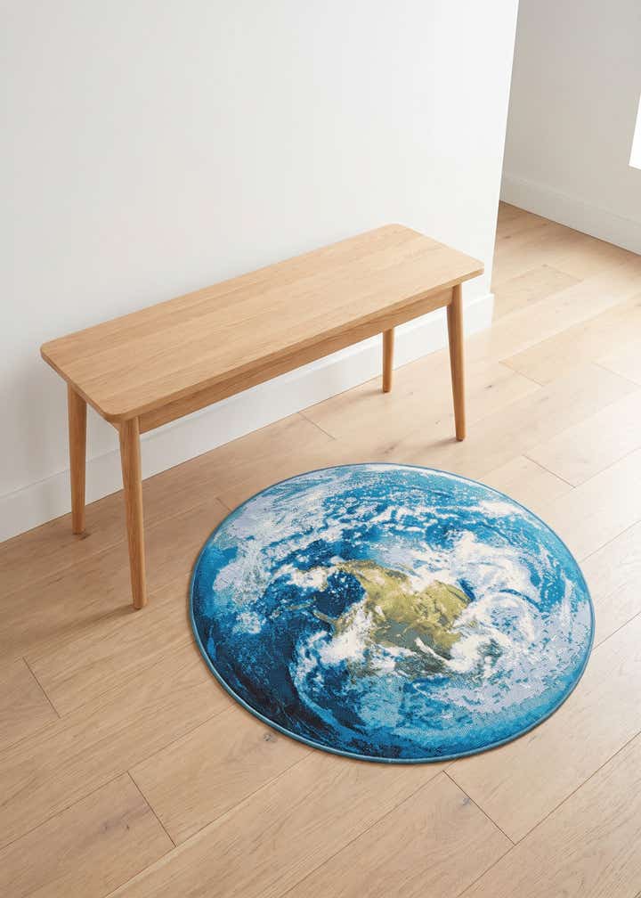 3' 3 x 3' 3 Easy-Clean Modern Indoor / Outdoor Round Rug