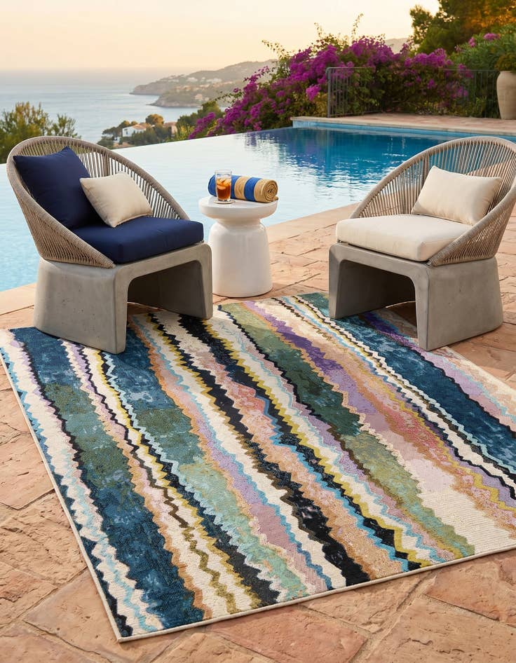 Detail image of 5' x 7' Easy-Clean Modern Indoor / Outdoor Rug