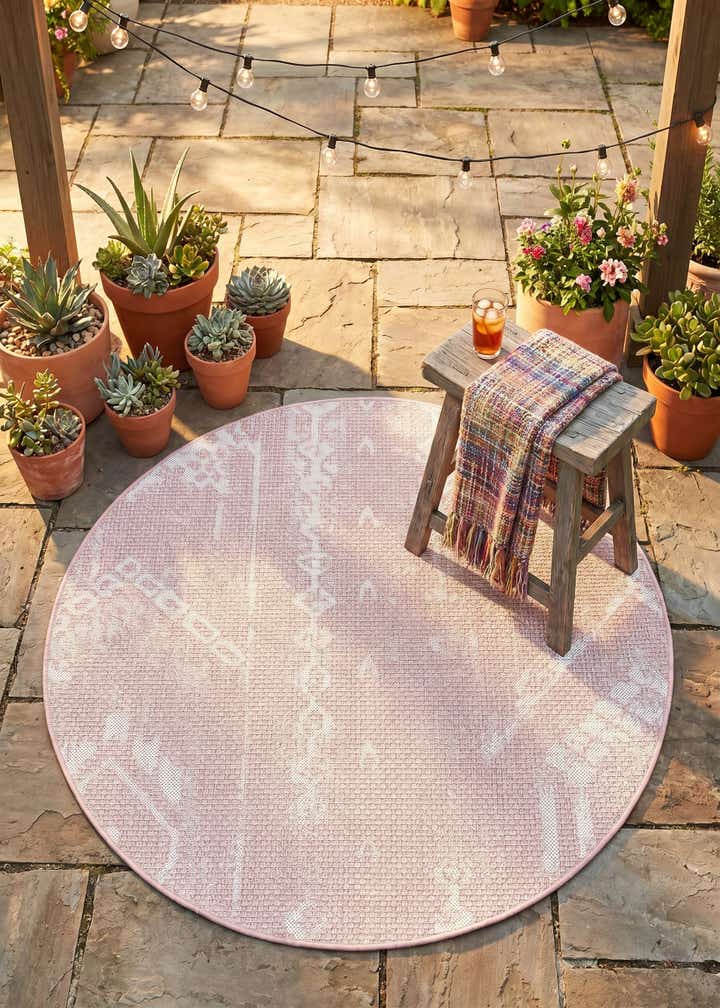 3' x 3' Easy-Clean Bohemian Indoor / Outdoor Round Rug