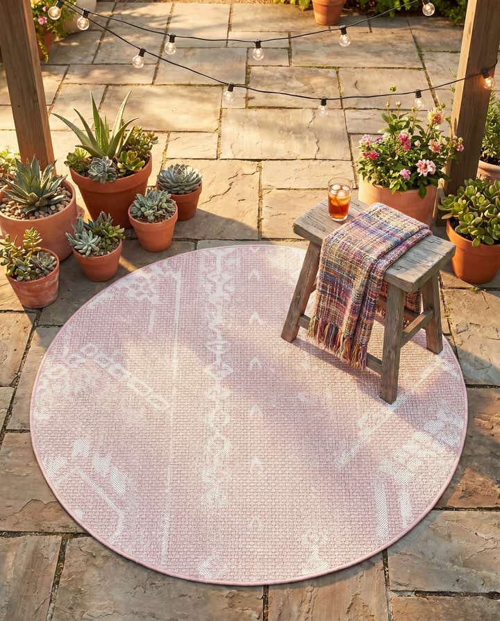 3' x 3' Easy-Clean Bohemian Indoor / Outdoor Round Rug