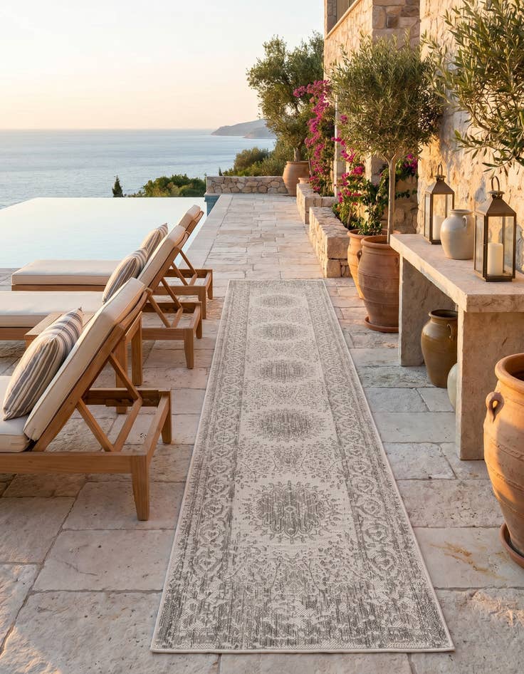 Detail image of 2' 7 x 12' Easy-Clean Traditional Indoor / Outdoor Runner Rug