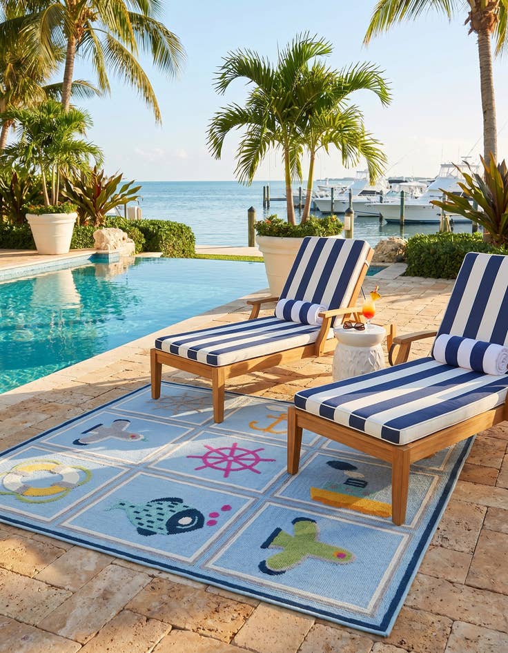 Detail image of 5' 3 x 7' 7 Easy-Clean Indoor / Outdoor Rug