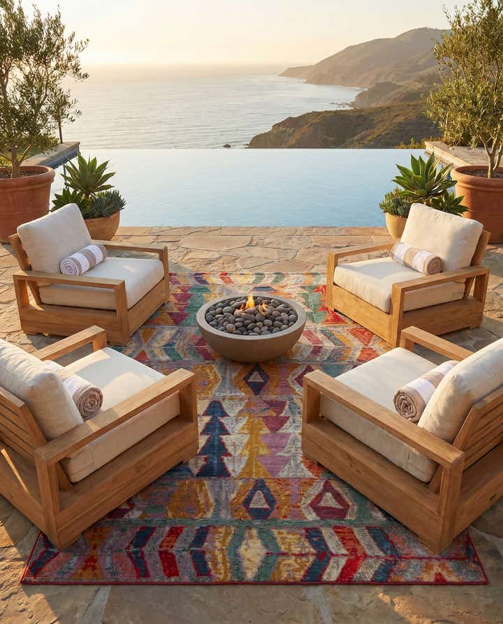 6' x 9' Easy-Clean Modern Indoor / Outdoor Rug