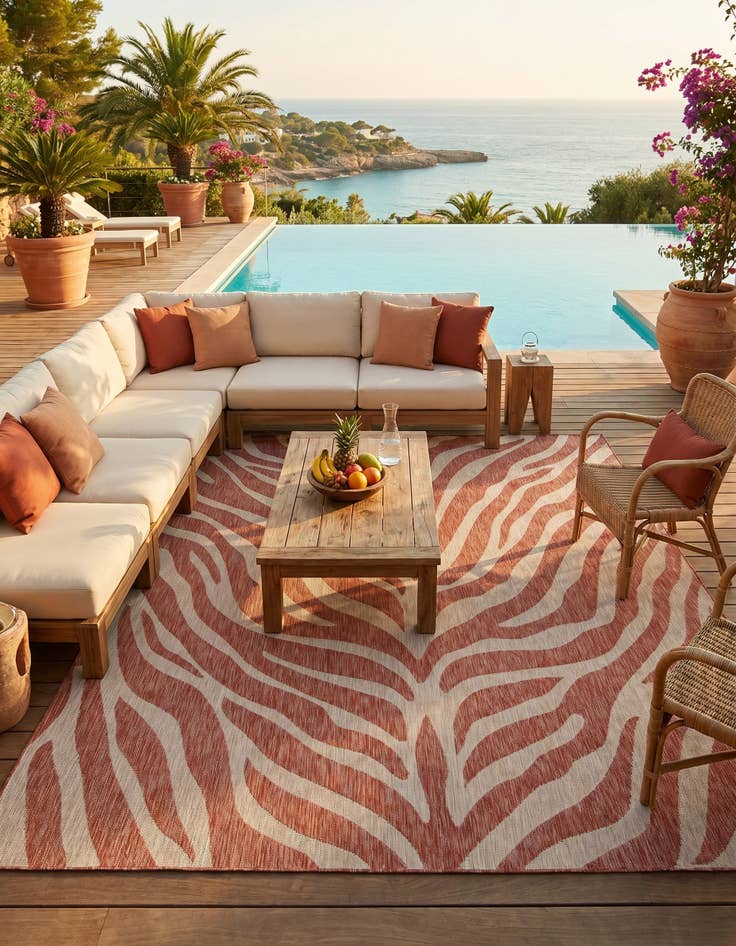 Detail image of 10' x 10' Easy-Clean Safari Indoor / Outdoor Square Rug