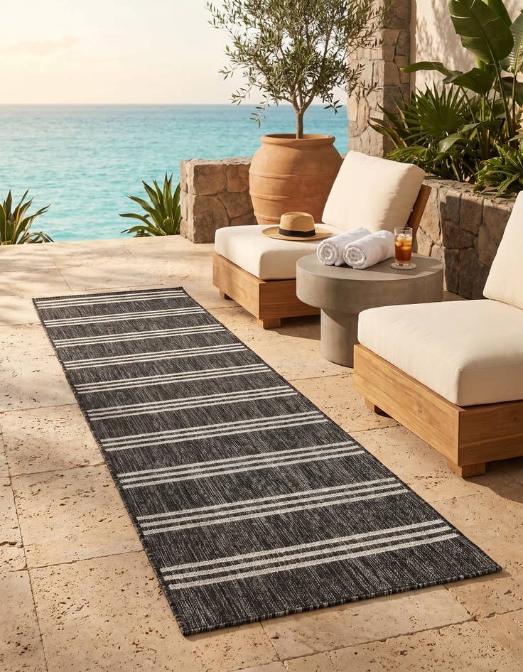 Detail image of 2' x 7' Easy-Clean Jill Zarin Anguilla Indoor / Outdoor Runner Rug