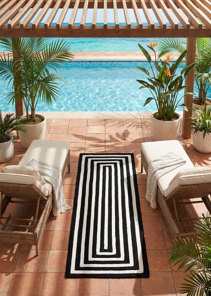 2' x 6' 1 Easy-Clean Eco Verse Washable Indoor / Outdoor Runner Rug