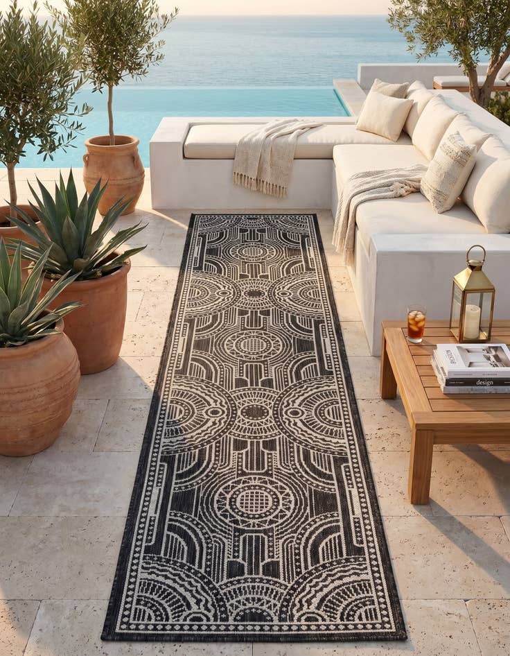 Detail image of 2' x 8' Easy-Clean Traditional Indoor / Outdoor Runner Rug