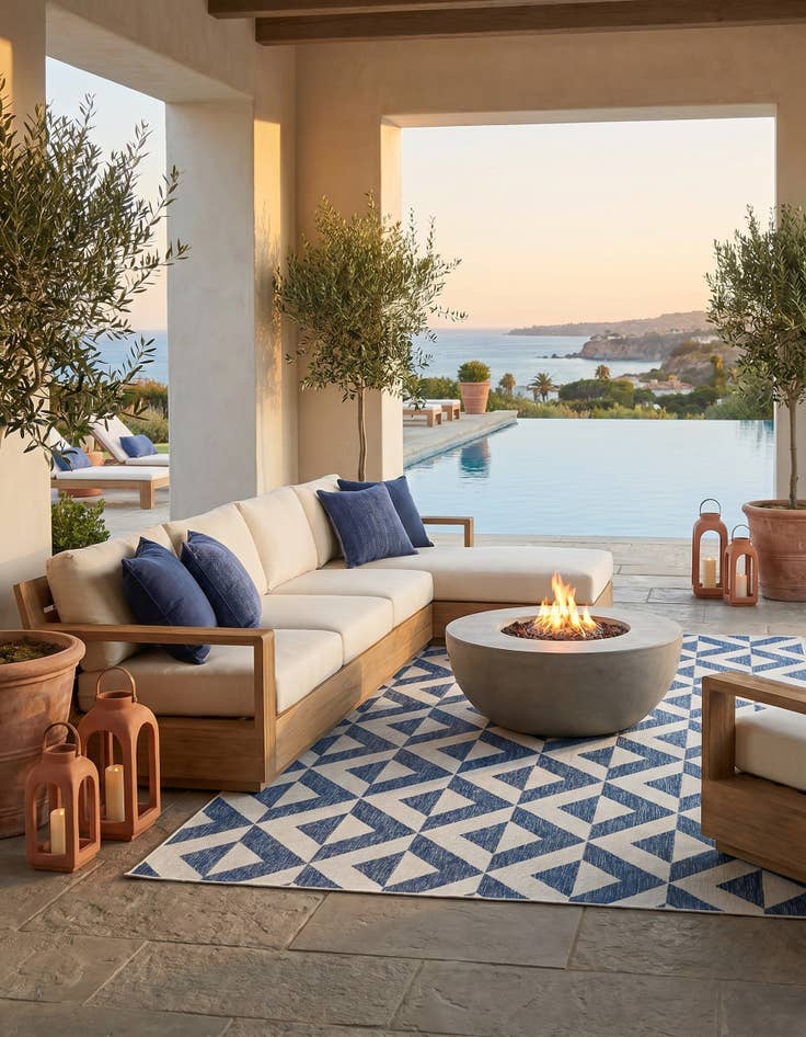 Detail image of 6' x 9' Easy-Clean Jill Zarin Napa Indoor / Outdoor Rug