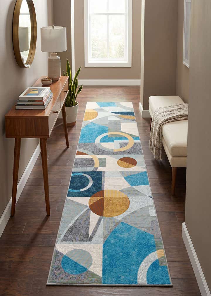 2' 7 x 10' Easy-Clean Modern Indoor / Outdoor Runner Rug