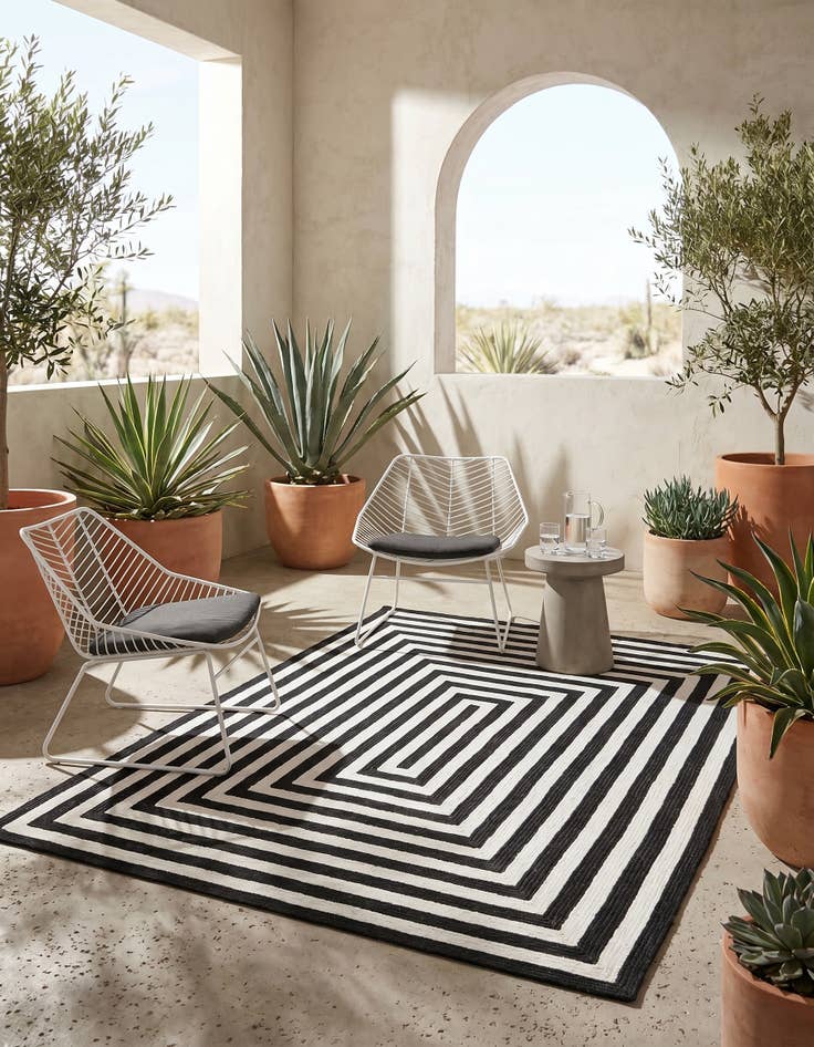 Detail image of 4' 1 x 6' 1 Easy-Clean Eco Verse Washable Indoor / Outdoor Rug