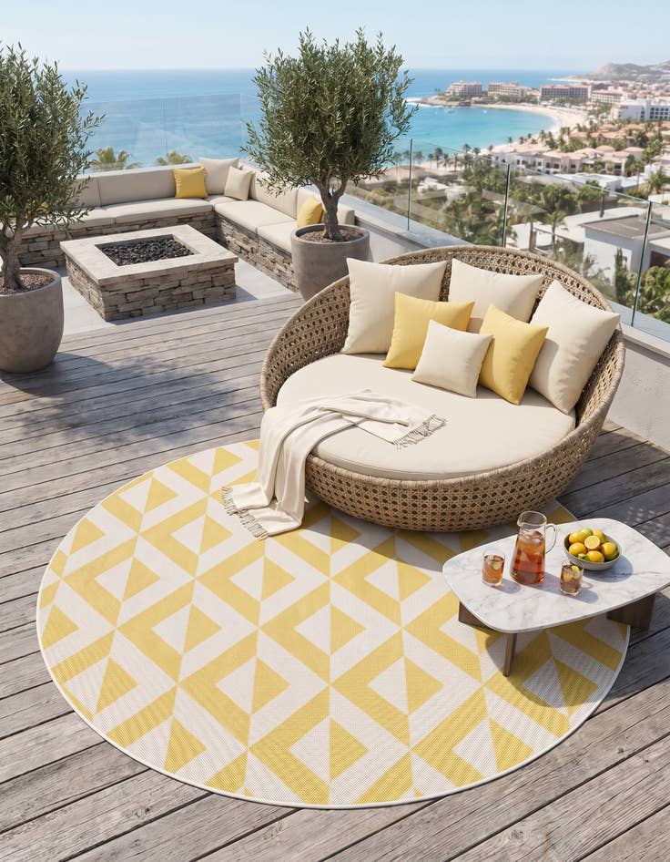 Detail image of 6' 7 x 6' 7 Easy-Clean Jill Zarin Napa Indoor / Outdoor Round Rug