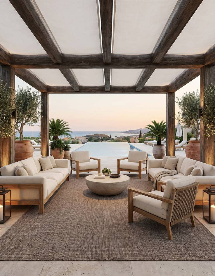 Detail image of 10' x 14' 1 Easy-Clean Solid Indoor / Outdoor Rug