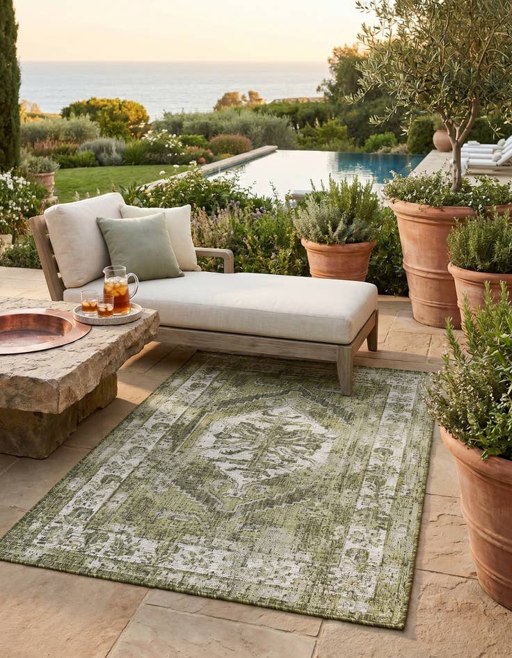 Detail image of 3' x 5' 3 Easy-Clean Traditional Indoor / Outdoor Rug