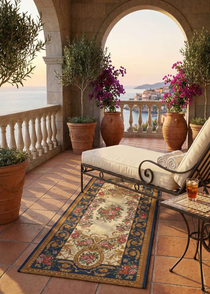 2' x 5' Easy-Clean Traditional Indoor / Outdoor Runner Rug
