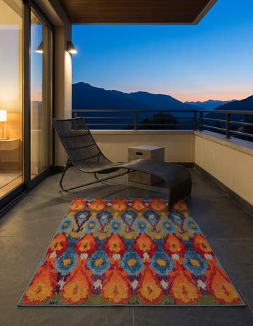 3' 3 x 5' 3 Easy-Clean Modern Indoor / Outdoor Rug